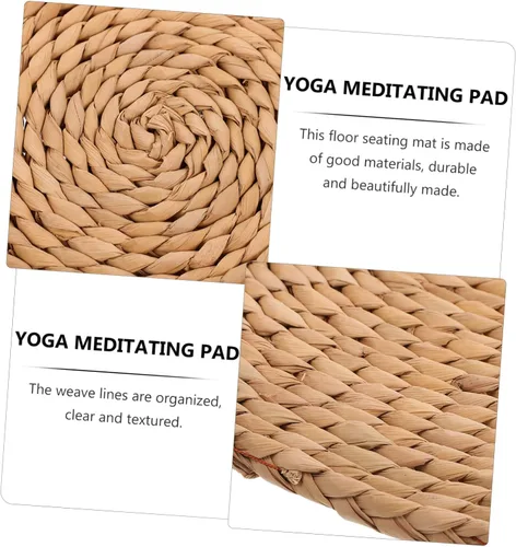 Vista 5 de LIFKOME 2 cojines de paja plana tatami Mat almohadas de suelo para adultos almohada circular almohada japonesa redonda individual cojín tejido paja