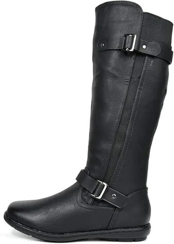Vista 3 de DREAM PAIRS - Botas de invierno altas hasta la rodilla con forro de piel sintética para mujer