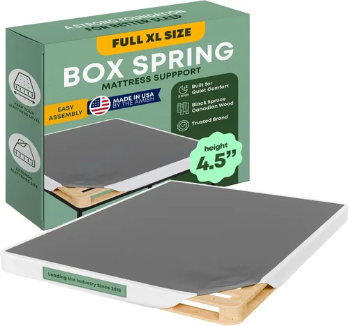 Vista 29 de Greaton, 10” Twin Box Spring Only for Twin Size Bed – Amish-Made in The USA – Solid Wood Mattress Foundation with Stable & Quiet Support