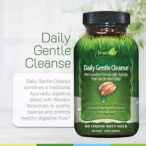 Vista 5 de Irwin Naturals Limpieza suave diaria - Fórmula no laxante con Triphala - 60 cápsulas blandas líquidas