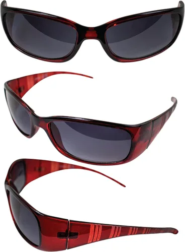 Vista 2 de AlterImage Boardwalk Fashion - Lentes de sol retro para motocicleta para hombres o mujeres, 3 pares envolventes de color rojo, negro y blanco