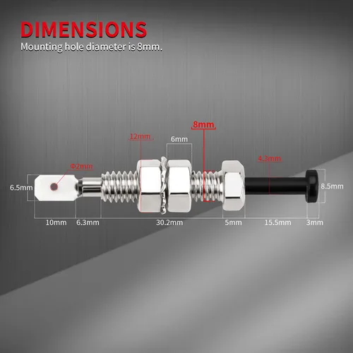 Vista 3 de DaierTek Interruptor de pasador de puerta para capó de coche, alarma automática, seguridad ajustable, encendido y apagado momentáneo, 12 V CC 20 A