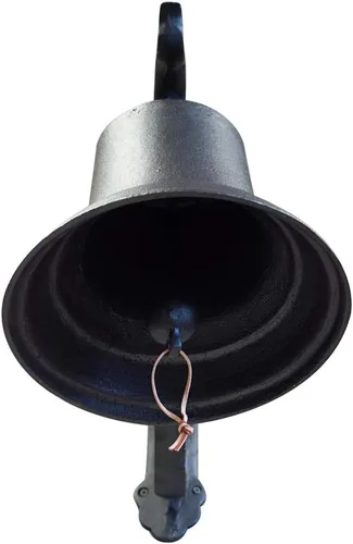 Vista 3 de NACH JS-90-098 - Timbre rústico de hierro fundido, campanas de puerta grandes para hogares, campana de puerta de cocina, campana de cena, timbre
