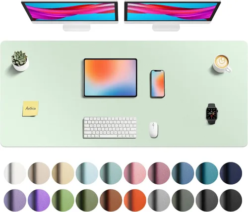 Vista 252 de Aothia - Protector de escritorio de cuero sintético grande, base antideslizante para mouse y superficie para escribir, impermeable, fácil de Agua