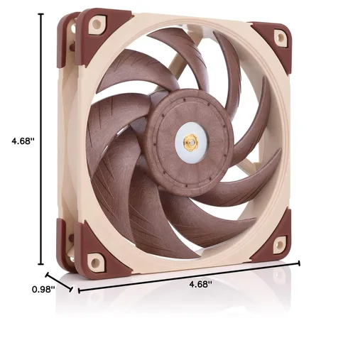 Vista 8 de Noctua NF-A12x25 PWM, Ventilador Premium Silencioso, 4-Pino (120mm, Marrón)