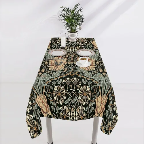 Vista 231 de Mantel Floral Retro de Pájaros, Diseño Original Bohemio William Morris Estampado Cubierta de Mesa para Hogar Picnic Fiesta Comedor Cocina William