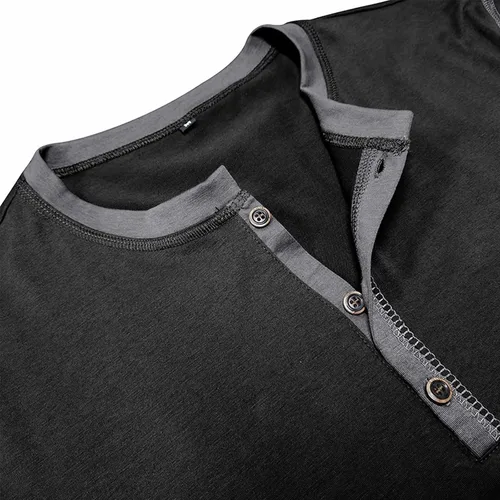 Vista 5 de Henley Shirt for Men, Long Sleeve Casual Button Placket, Classic Lightweight Cotton Pullover Basic Tee Tops
