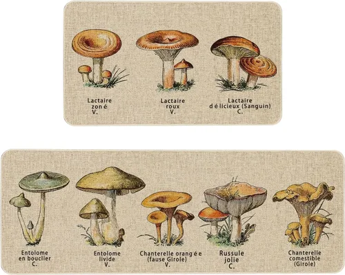 Vista 30 de Mloabuc® Tapete decorativo de flores, tapetes de cocina de arpillera de arpillera para mujer, accesorios de cocina para exteriores, 17 x 30 pulgadas