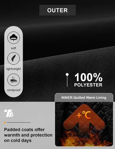 Vista 8 de TBMPOY - Chaqueta de hombre para el otoño, chaqueta de invierno, rompevientos, bomber, con cremallera, acolchada, de softshell, cálida