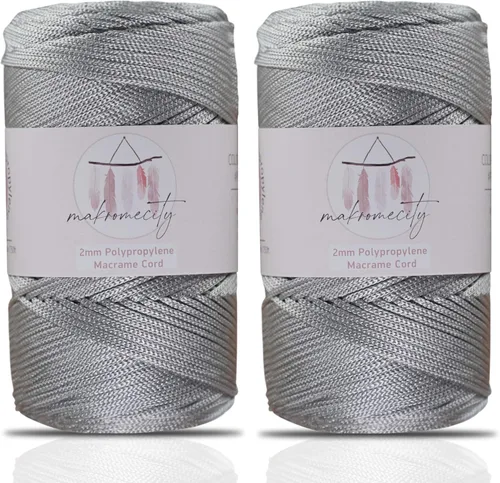 Vista 47 de Makromecity, Cordón de macramé de poliéster de 2 mm x 250 yardas (750 pies) Cordón de macramé de 2 mm de polipropileno para arte y manualidades