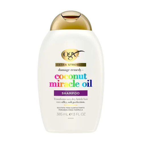 Vista 3 de Ogx Champú de aceite de coco Miracle + remedio para el daño extra fuerte, 13 oz