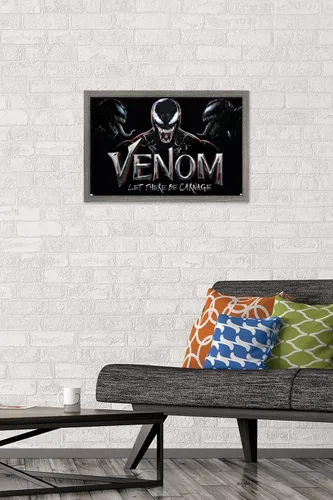 Vista 2 de Trends International Marvel Venom: Let There be Carnage - Póster de collage de pared, 22.4 pulgadas de largo x 14.7 pulgadas, versión enmarcada