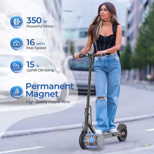 Vista 2 de MAXSHOT Electric Scooter for Adults, 8.5/14" Tires, 19/22Mph, 350W/500W Motor, 16-28 Miles Range, Folding E-Scooter with Dual Suspension,APP Control