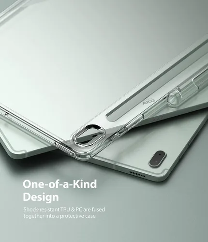 Vista 4 de Ringke Fusion - Funda diseñada para Galaxy Tab S7 FE de 12.4 pulgadas (2021), parte trasera dura transparente a prueba de golpes, con soporte
