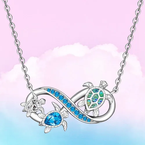 Vista 9 de St Patricks Day Shamrock Necklace Pentagram Turtle Necklace Hummingbird Necklaces for Women Sterling Silver Pendant Jewelry Gifts