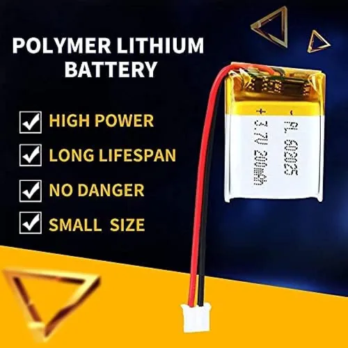 Vista 4 de 3.7V 200mAh 602025 Lipo paquete de iones recargable con conector JST 1pcs