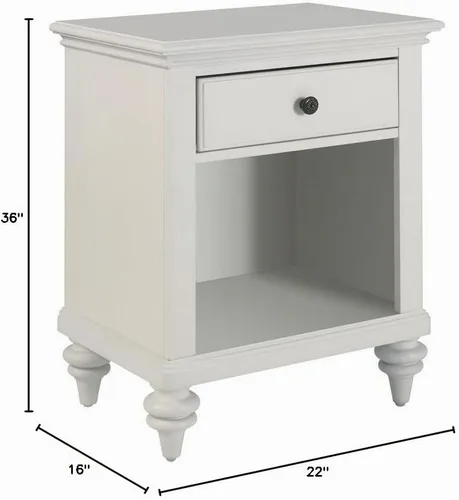 Vista 10 de Homestyles Mesita de noche blanca Bermuda