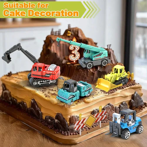 Vista 4 de Paquete de 12 juguetes de construcción fundidos a presión, mini autos de Colorido