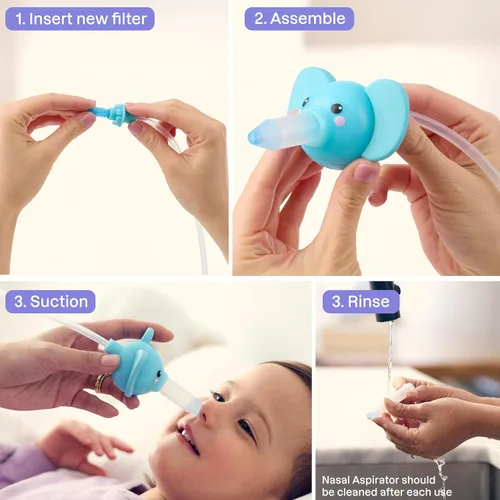 Vista 5 de Playhouse MD - Aspirador nasal para bebés y niños, con LED, elefante