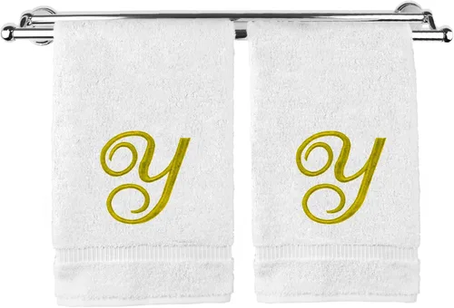 Vista 227 de Toalla de mano con monograma, regalo personalizado, 16 x 30 pulgadas, extra absorbente, 100% algodón turco, acabado de rizo suave, para baño, cocina