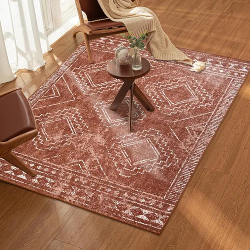 Vista 26 de ILANGO Alfombras de Área de Yute para Exteriores, Alfombras Tejidas Lavables para Patio 5'x7', Alfombras Naturales de Estilo Rústico para Áreas