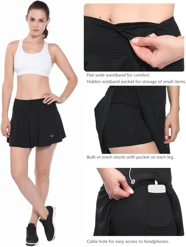 Vista 5 de BALEAF Women's Athletic Golf Skirt Tennis Skort Pleated with Pockets