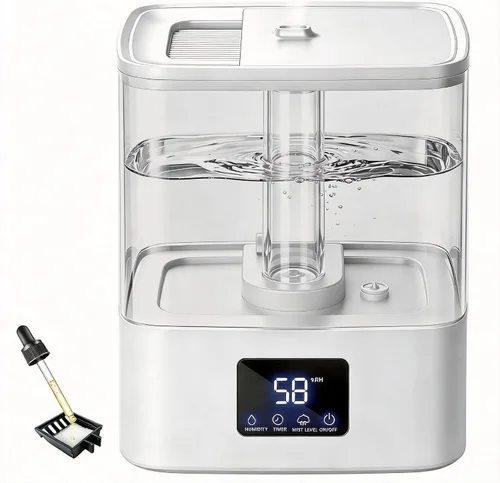 Vista 6 de KZF Humidificadores de llenado superior de 4 L para dormitorio y tiempo de funcionamiento de 60 horas, humidificador de niebla fría, 3 niveles