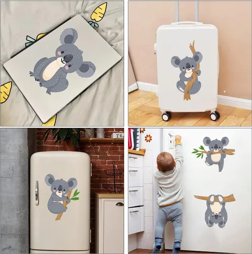 Vista 7 de Calcomanías de pared de ramas de árbol y koala para niños, calcomanías de pared para niños, decoración de pared para dormitorio de bebé, sala