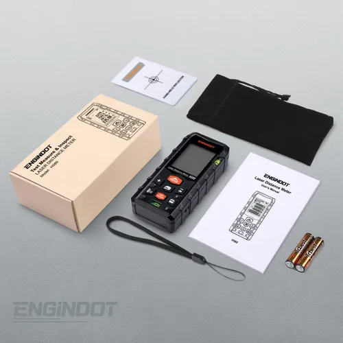 Vista 7 de ENGiNDOT - Medidor láser digital de distancia de 196 pies, con 2 niveles de burbujas, interruptor de Mpulgadaspiepie+in, impermeable IP54 y a prueba