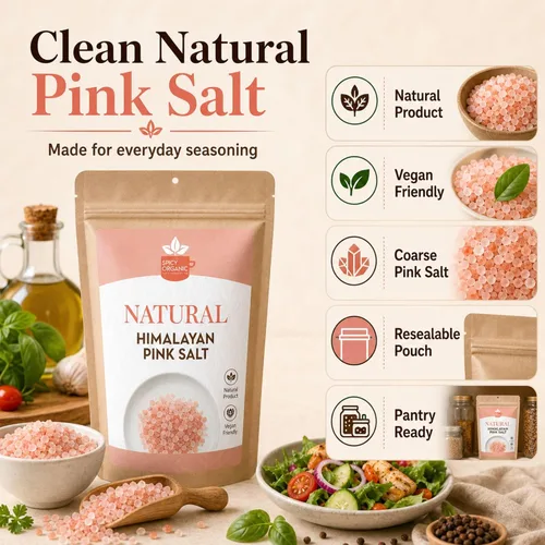 Vista 9 de SPICY ORGANIC Sal natural del Himalaya sin OMG, sal rosa del Himalaya sin gluten, rica en 80 minerales y elementos, 4 onzas.