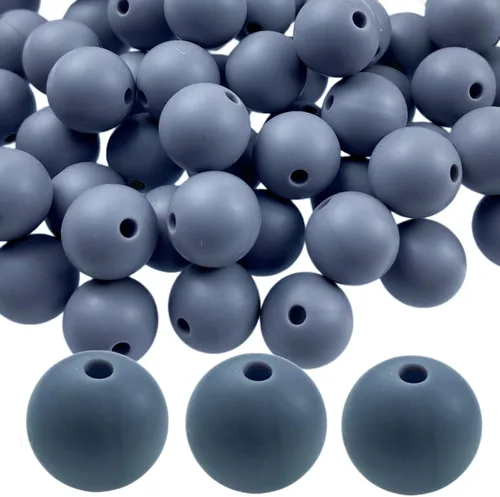 Vista 23 de Abalorios de silicona, 120 piezas de 6 mm abalorios redondos de silicona para hacer llaveros, pulseras, collares, aretes, joyas, manualidades DIY