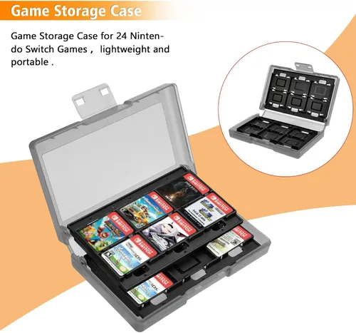 Vista 4 de 22 en 1 GTAplam Case Accessories Kit compatible con Nintendo Switch OLED, paquete de accesorios de viaje con funda de transporte, protector