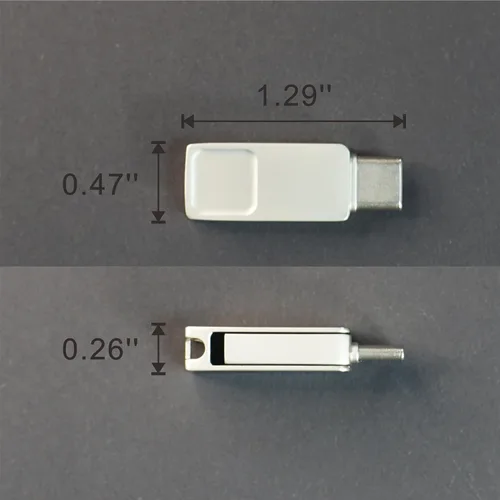 Vista 8 de 32GB Mini Dual USB A 3.1 y C Flash Key Drive OTG para PC/MacBook/Laptop/Tablet/Smartphone, Metal Silver U-Key