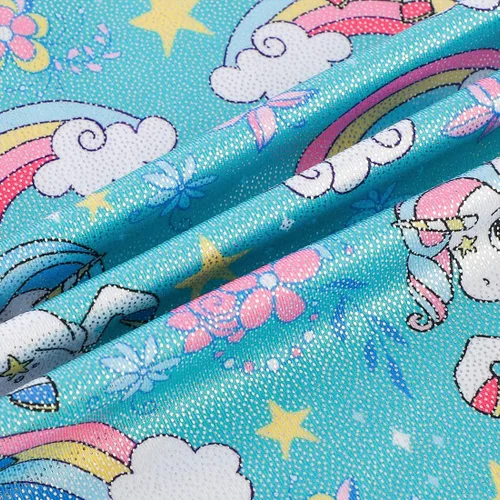 Vista 4 de EQSJIU Leotardos de gimnasia para niñas y niños, diseño de mosaico de arco iris, sirena, mariposa, estrellas, leopardo, galaxia, teñido anudado