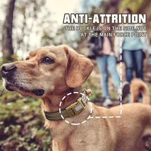 Vista 5 de Collar de perro Auroth para perros medianos y grandes, collar de perro reflectante, collares de perro de nylon suave ajustables con resistente