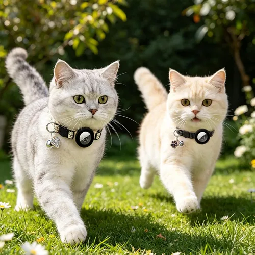 Vista 8 de PUPTECK Airtag - Collar de gato ajustable con campanas, collar de gatito ajustable para niñas y niños pequeños, cachorro, conejito, bonito accesorio