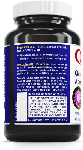 Vista 3 de Soporte suprarrenal cuántico - Soporte suprarrenal y energético de estado cuántico - Cuenta con Rhodiola, Cordyceps, raíz de Eleuthero y más - 60