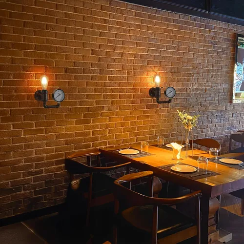 Vista 7 de XEYOU Aplique de pared Steampunk de hierro fundido vintage industrial E26 Edison bombilla lámpara de pared de tubo retro para cafetería, bar