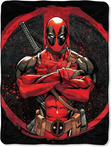 Vista 9 de Northwest Deadpool Micro Raschel - Manta de 46 x 60 pulgadas, espadachín