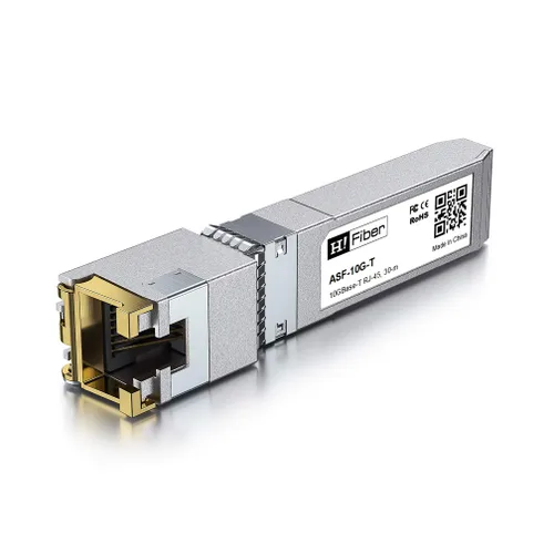Vista 2 de H!Fiber - Módulo SFP+ a RJ45 de 10 Gb, 10Gbase-T Ethernet SFP+ transceptor de cobre compatible con 10G/5G/2.5G/1.25G, compatible con Dell