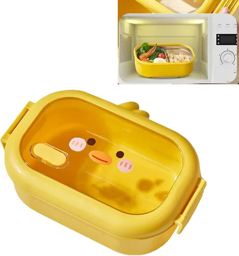 Vista 7 de Lonchera de acero inoxidable con 2 compartimentos, contenedor térmico para almuerzo, recipientes para aperitivos, lonchera para el trabajo o picnic