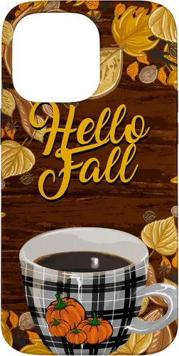 Vista 21 de Funda para iPhone 16 Hello Fall Leaves Coffee Cup Pumpkin Autumn Thanksgiving Case