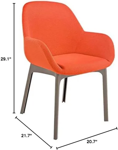 Vista 2 de Kartel SFCH-K4181T-4 - Silla de comedor, color naranja, 21,7 pulgadas de ancho x 20,7 pulgadas de profundidad x 29,1 pulgadas de alto x 29,1