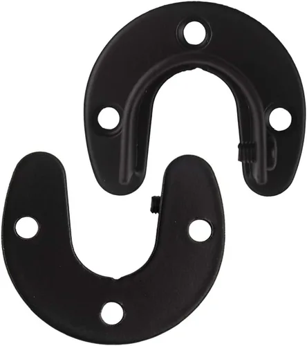 Vista 4 de Zip Seven - Juego de soporte para barra de ducha 1-5/16 en forma de U, soporte de barra de cortina resistente, soporte de acero inoxidable negro