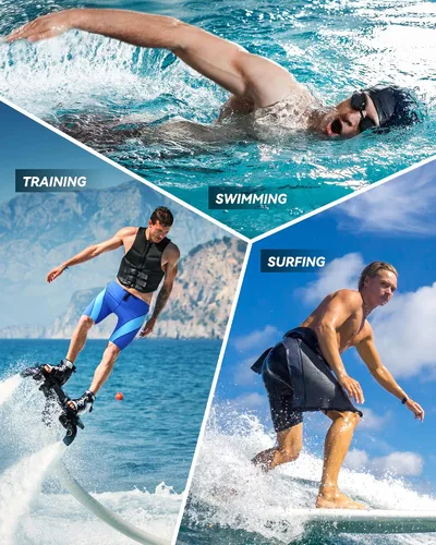 Vista 6 de Runhit Swim Jammers for Men, UPF 50+ Men's Athletic Swimwear Jammers, Endurance Swimsuit for Training Racing