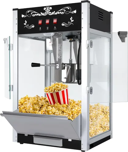 Vista 11 de Máquina para hacer palomitas de maíz, 850 W, máquina profesional para hacer palomitas de maíz, hervidor de acero inoxidable de 12 onzas, máquina