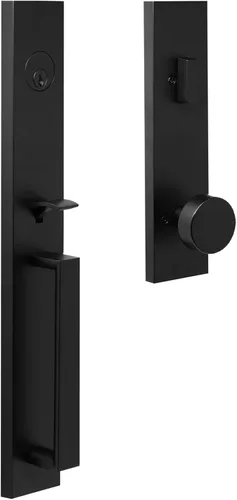Vista 5 de Weslock Xanthis - Juego de mango de un solo cilindro con perilla de mesa (negro mate, juego de manijas)
