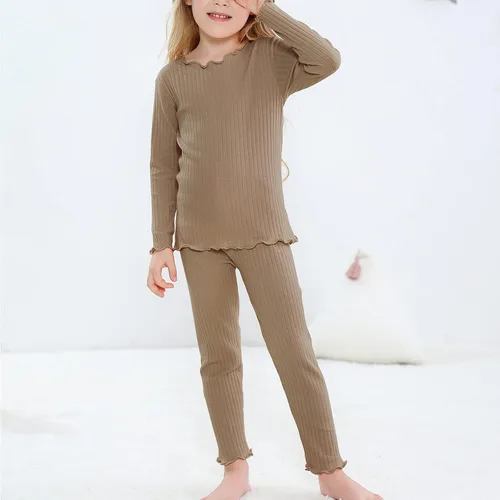 Vista 3 de American Trends Ropa interior térmica para bebés y niñas, conjunto de 2 piezas, ropa de dormir larga Johs para niñas