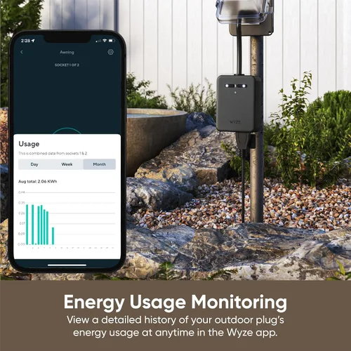 Vista 7 de Wyze Enchufe, enchufe inteligente WiFi de 2.4 GHz, compatible con Alexa, Google Assistant, IFTTT, no requiere concentrador, paquete de dos, blanco