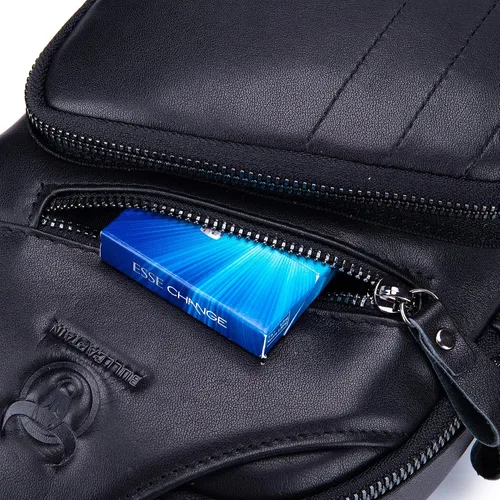 Vista 57 de LUKZIJAES Bolso bandolera de cuero genuino para hombre